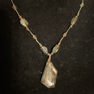 Lia Sophia Large Stone Pendent with Necklace
